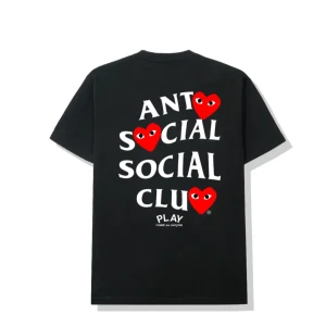 Svart t-shirt från Anti Social Social Club - Svart t-shirt med vit text, en collab med cdg och anti social social club.