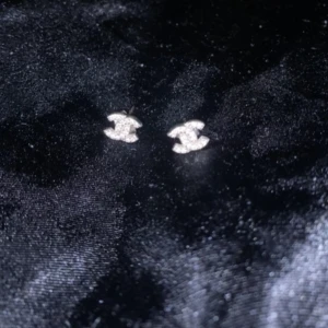 CC örhängen - Säljer ett par eleganta silvriga örhängen med en stilren design. Perfekta för att ge en touch av glamour till din outfit. Äkta silver. 