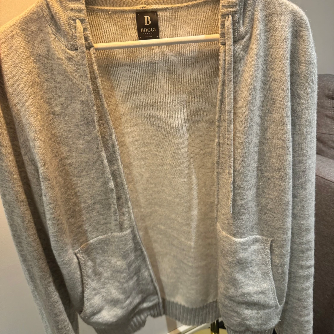 Grå zip hoodie från Boggi Milano  - 3