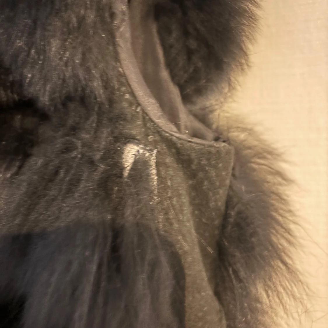 Svart pälsväst äkta - 1