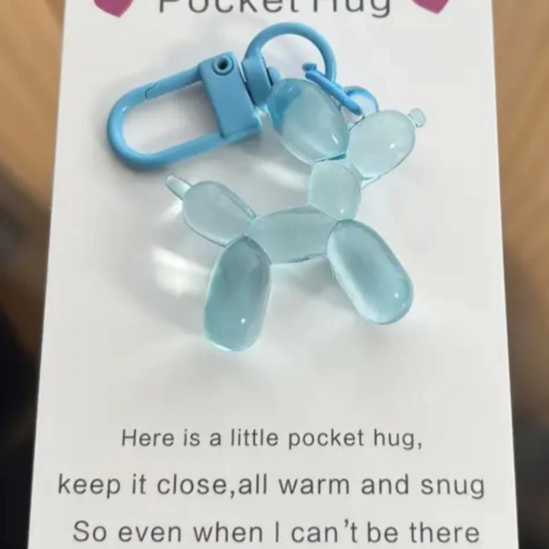 Blå ballonghund nyckelring