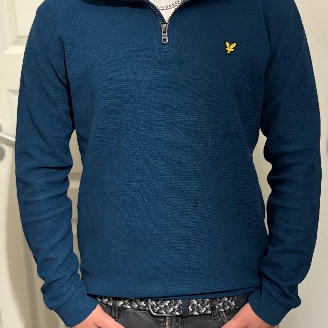 Blå half zip tröja från Lyle & Scott