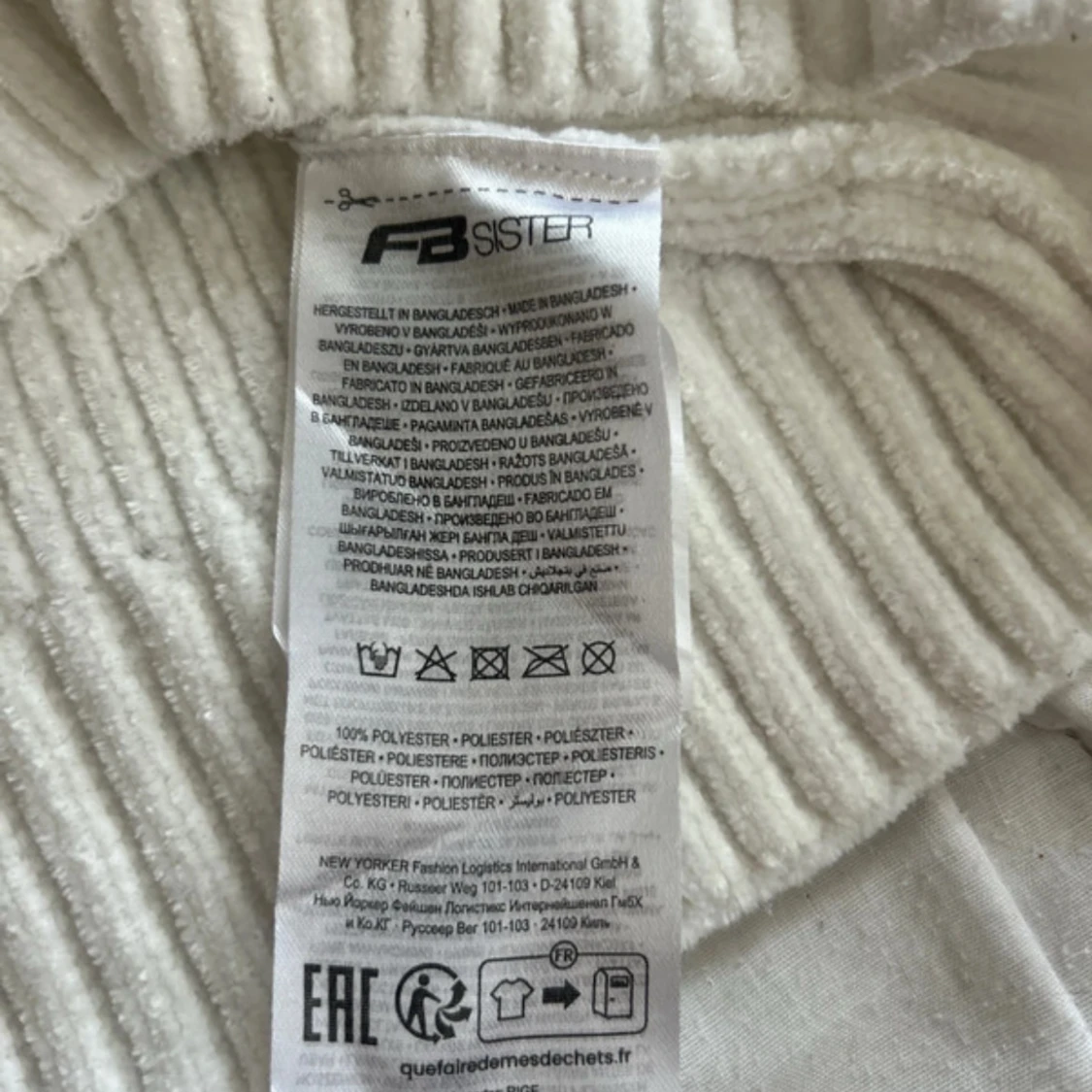Vit ribbstickad tröja FB Sister - 3