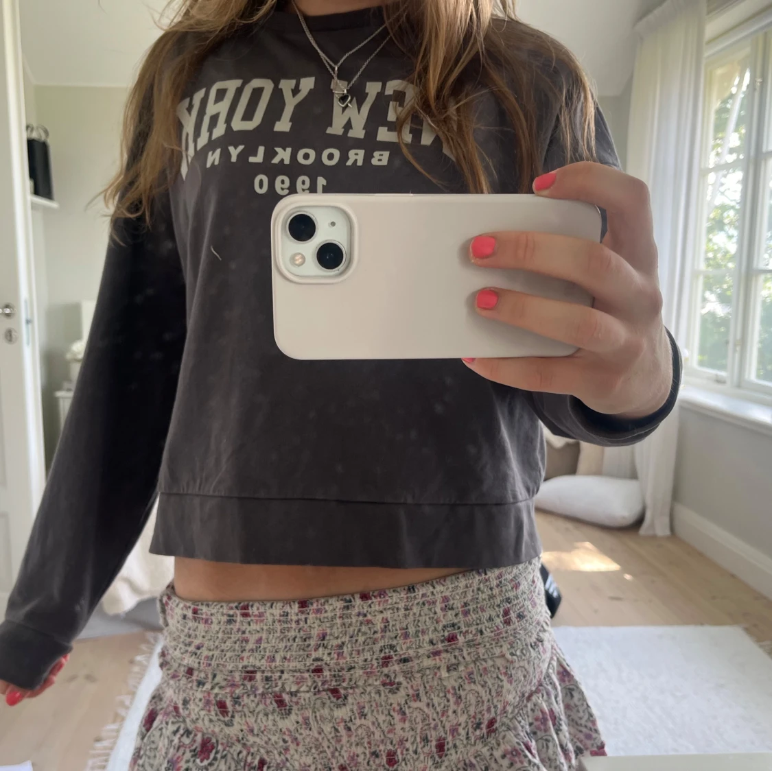 Grå sweatshirt/collegetröja - 1