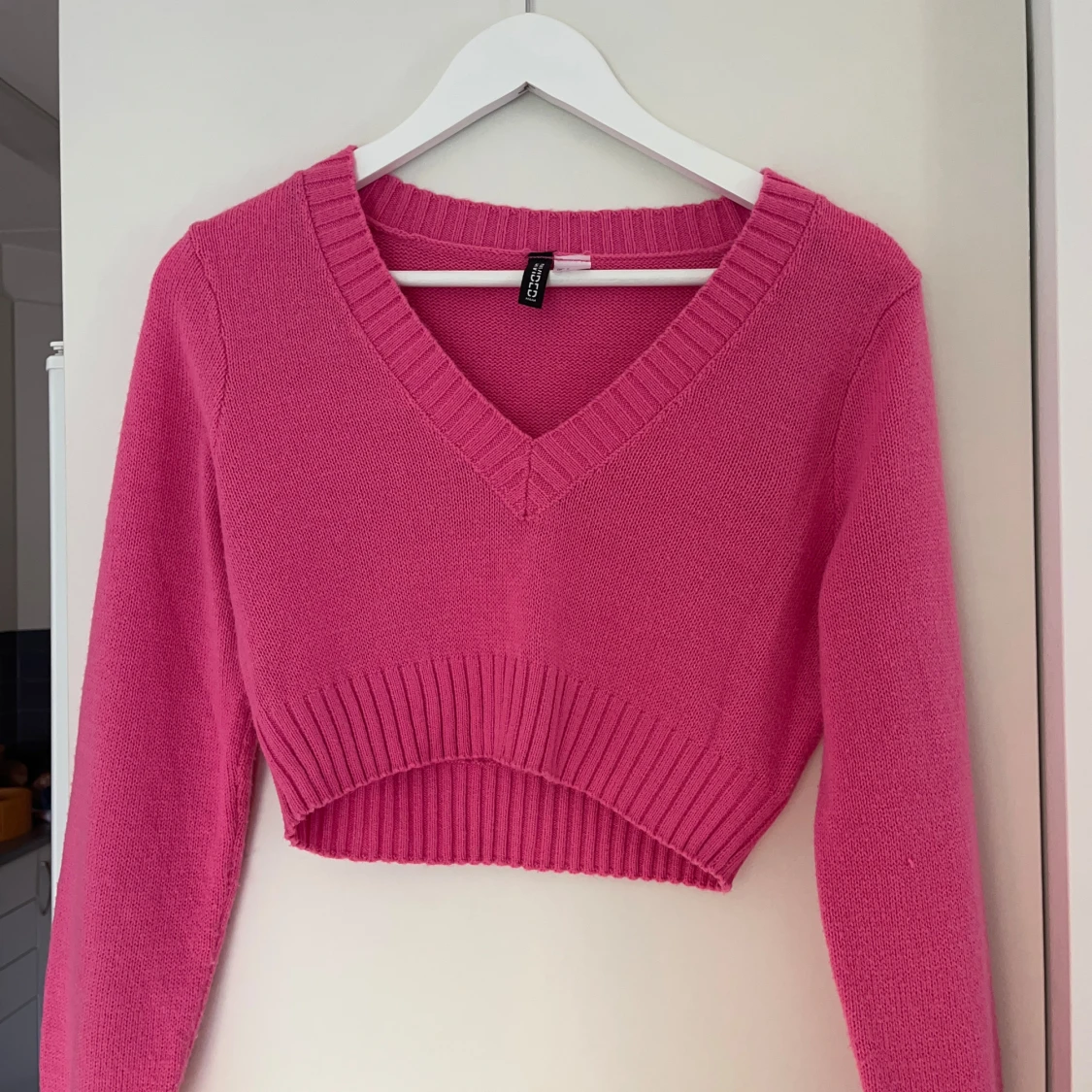 Rosa croppad stickad tröja H&M Divided