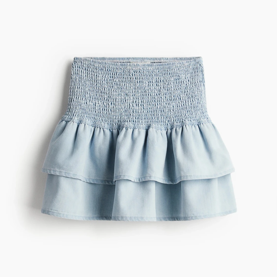 Ljusblå volangkjol med smock