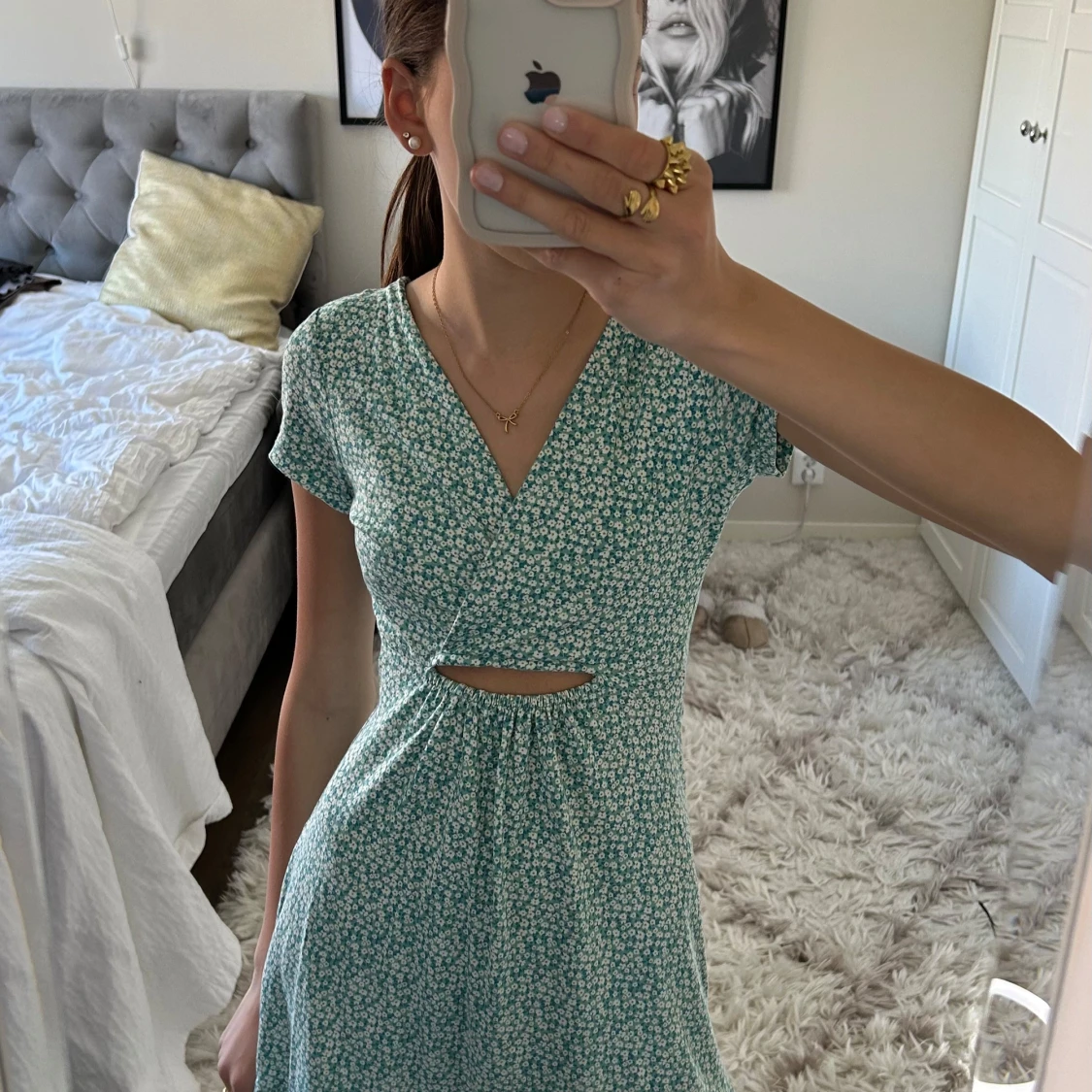 Blommig klänning Pull&Bear