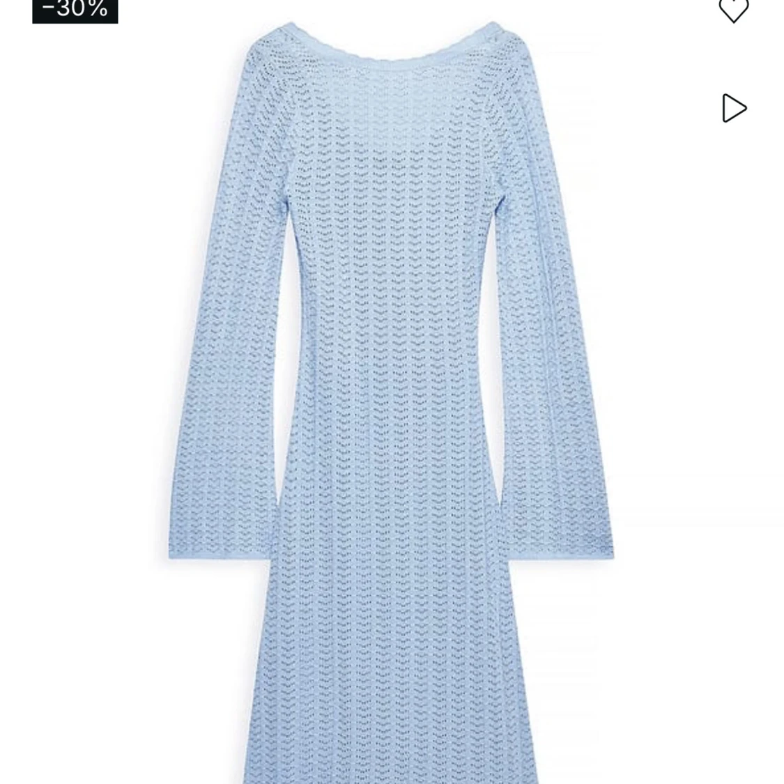 Ljusblå lång stickad klänning - 3