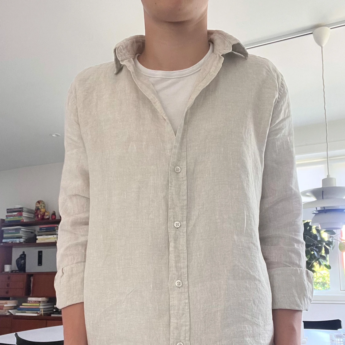 Beige linneskjorta  - 1