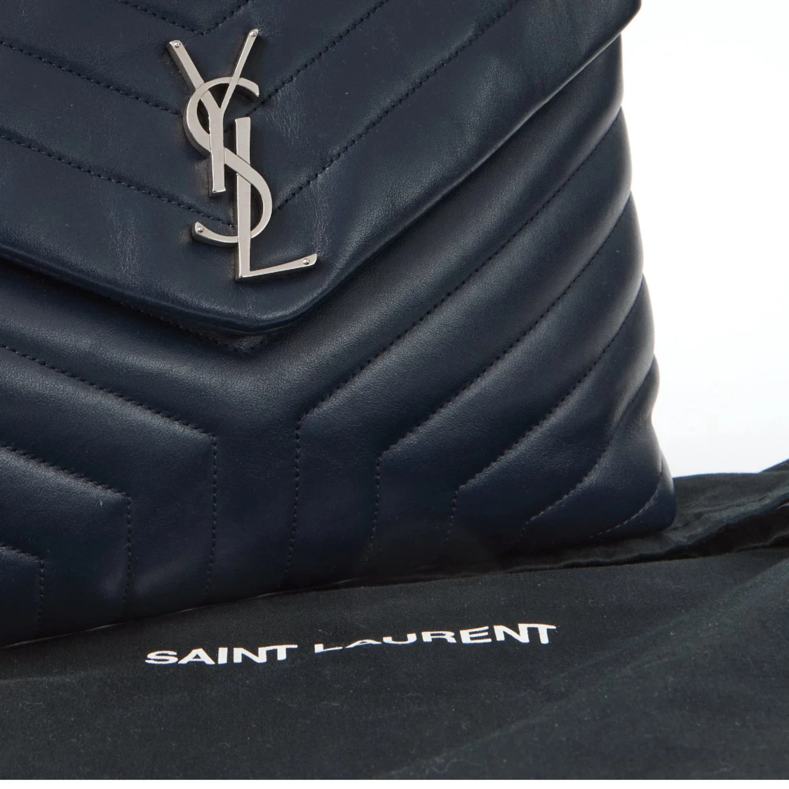 Mörkblå quiltad axelväska från Saint Laurent - 3