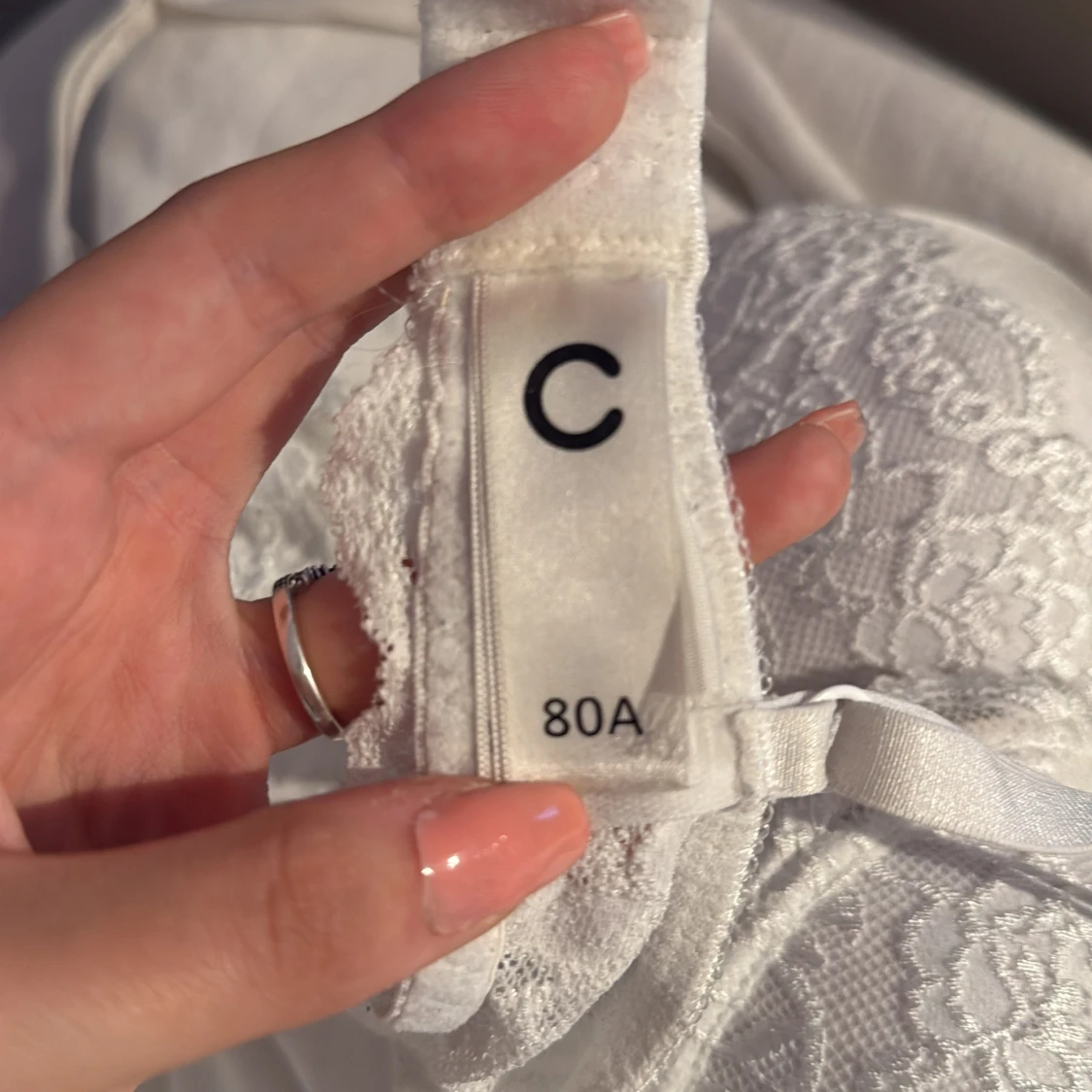 Vit spetsig bandeau tubtopp 80A - 1