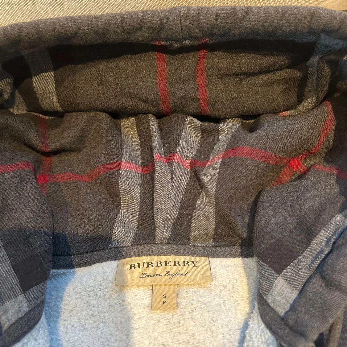Mörkgrå Burberry hoodie med dragkedja - 2
