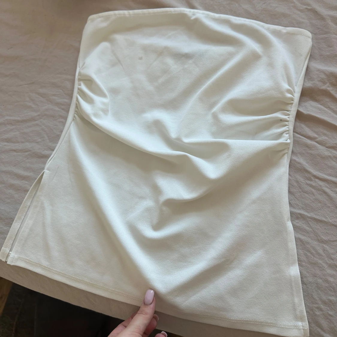 Vit bandeau tubtopp i bomull - 2