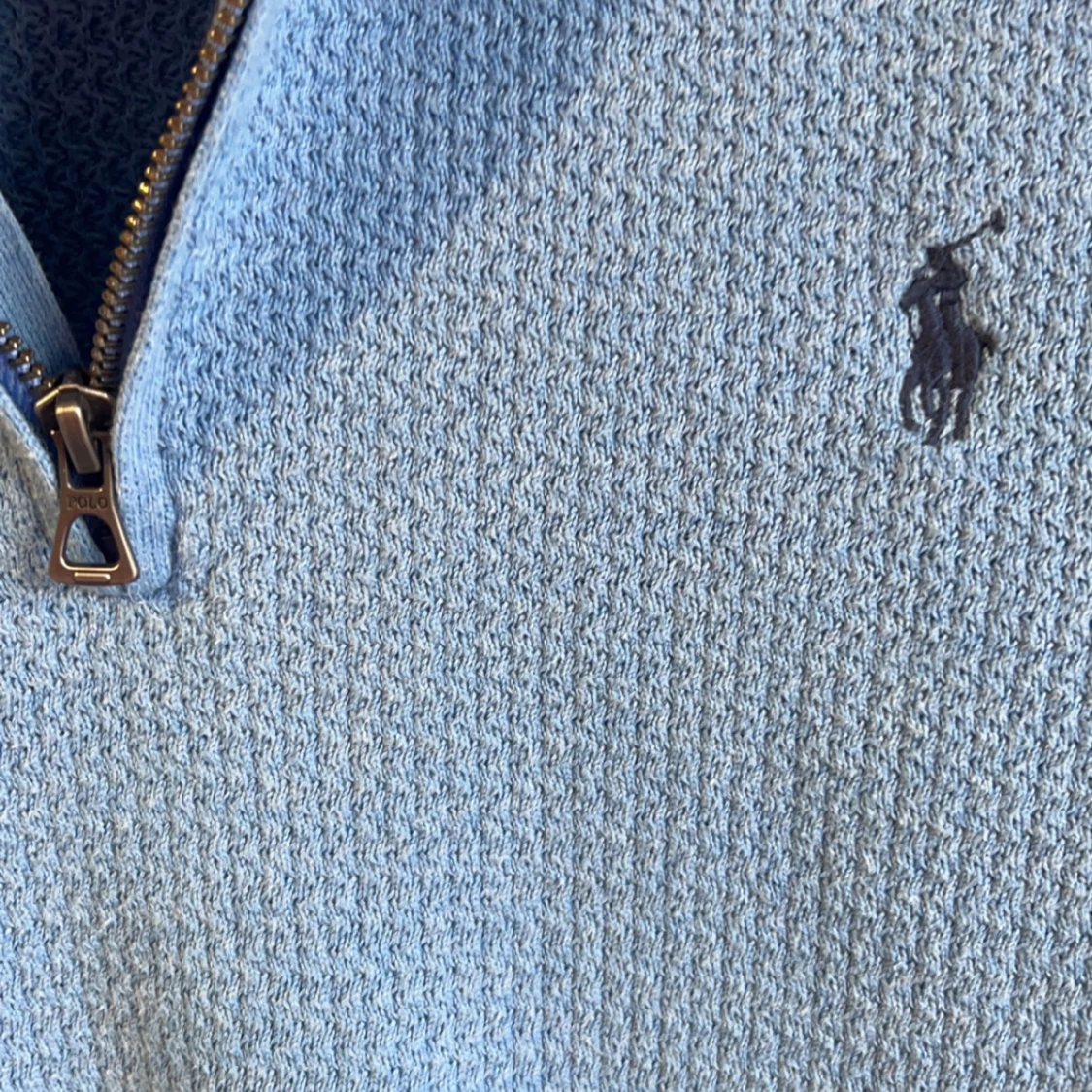 Blå stickad half zip från Polo Ralph Lauren - 3