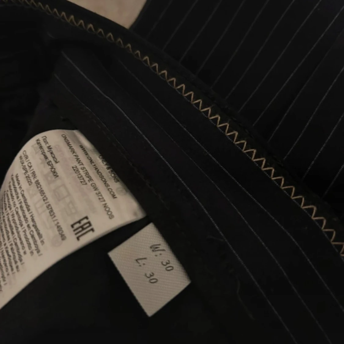 Mörkblå randiga kostymbyxor Only & Sons - 2