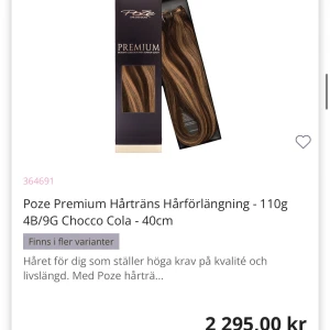 Äkta löshår, hårträns  - Äkta löshår inköpt från pozehair.se Aldrig använd!  Väger 110g och är 50cm i färgen Chocco Cola. Deras hemsida säljer just nu bara 40cm i denna färgen.  😌Annonsen finns uppe på andra sidor ☀️ 