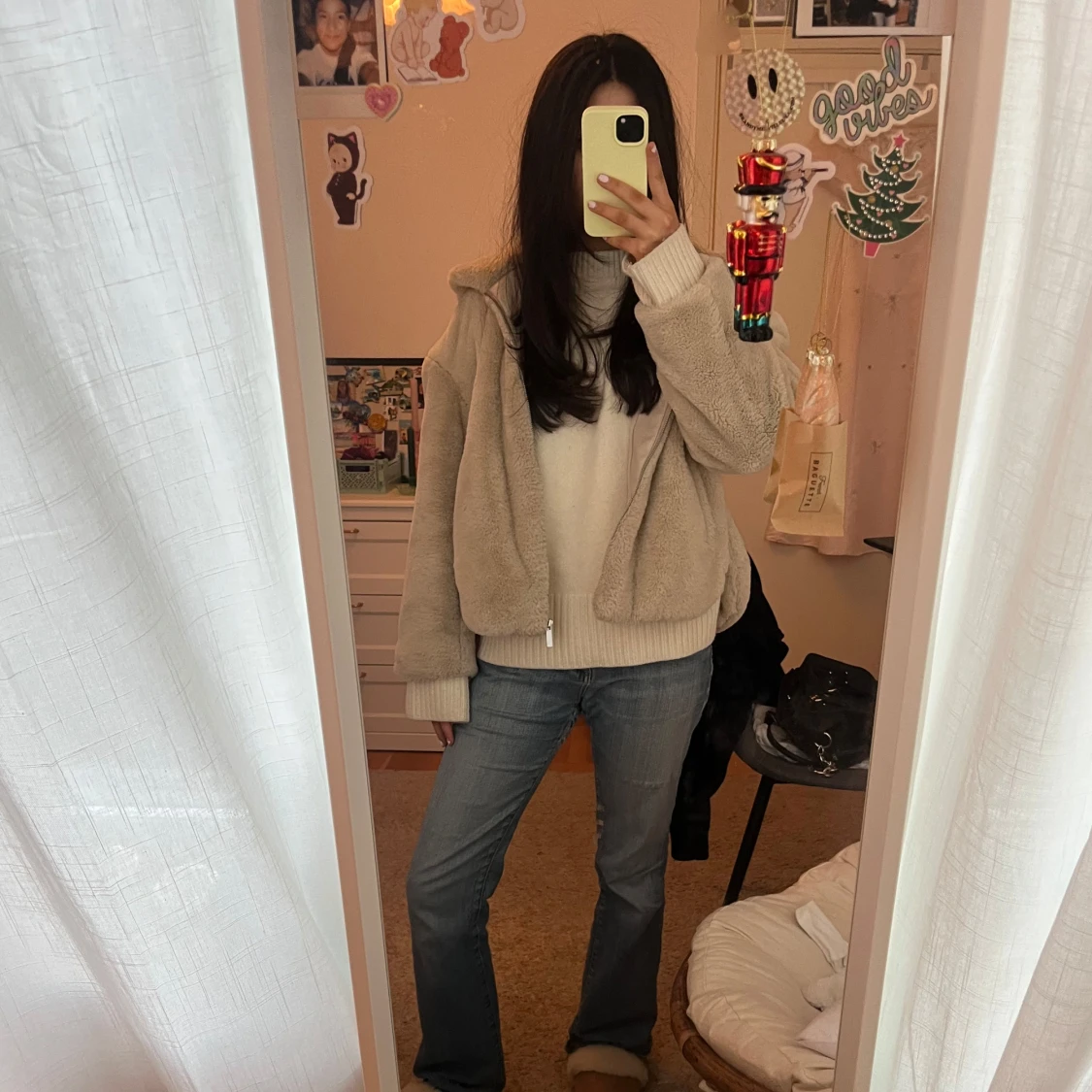 Mysig teddyjacka med huva - 1