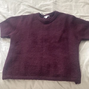 Vinröd tröja från Gina Tricot - Säljer en mysig vinröd tröja från Gina Tricot. Tröjan har korta ärmar och en rund halsringning. Perfekt för en avslappnad stil. Passar bra till både jeans och kjol. Inte andvänt 
