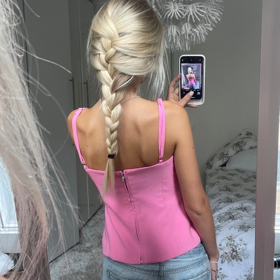 Rosa Zara topp med rosett - 4