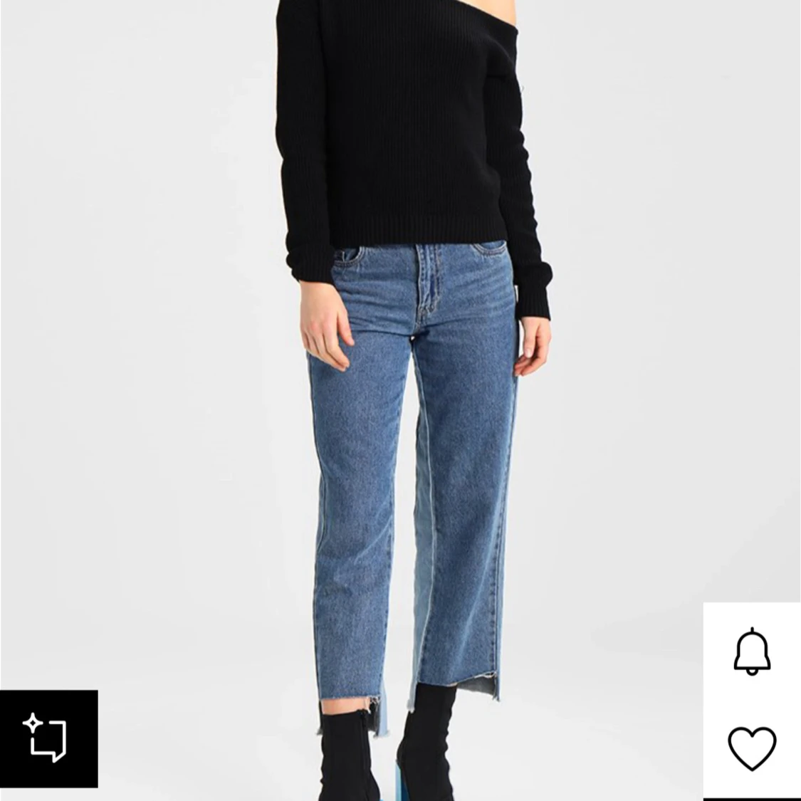 Svart stickad offshoulder tröja - 1