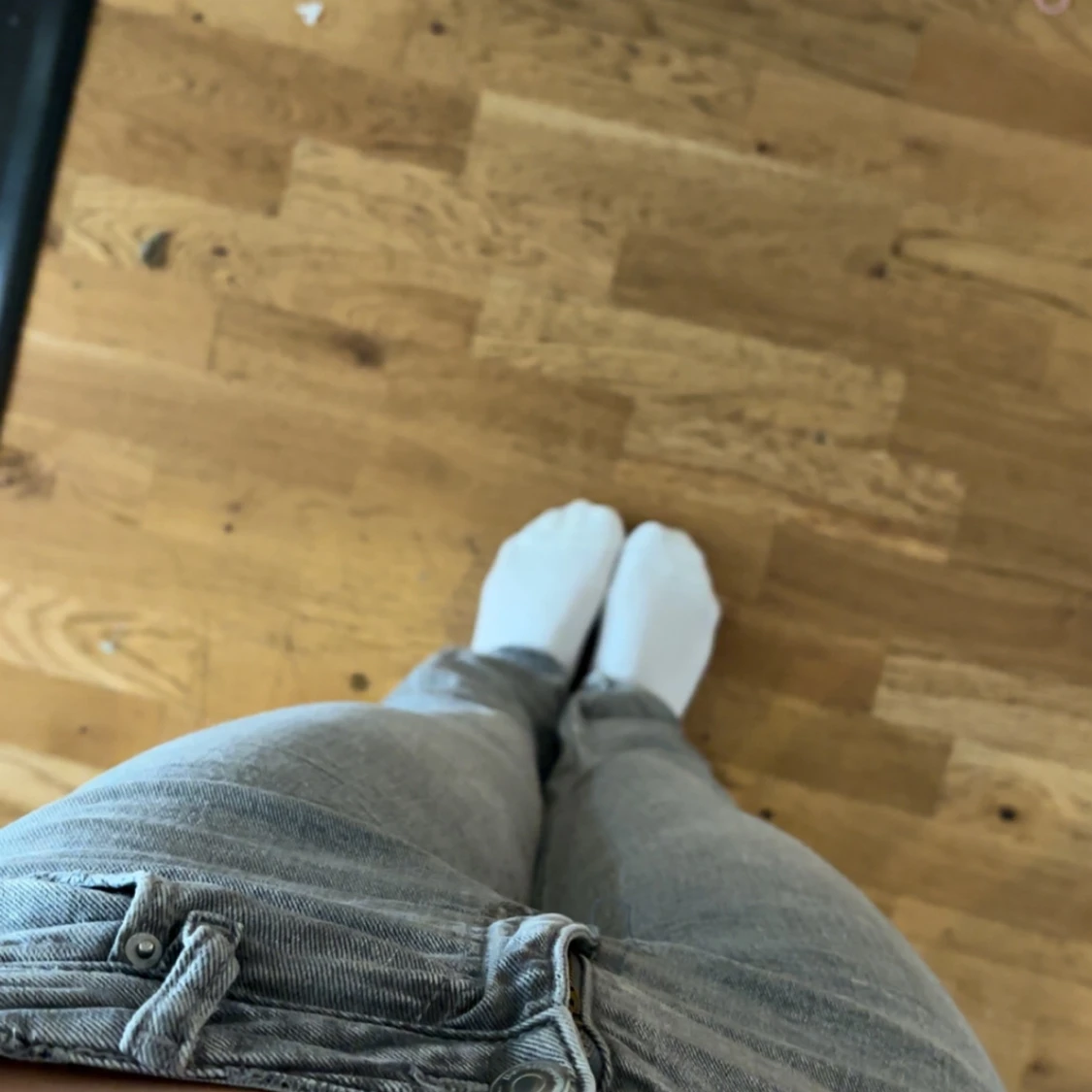 Grå lågmidjade jeans - 1