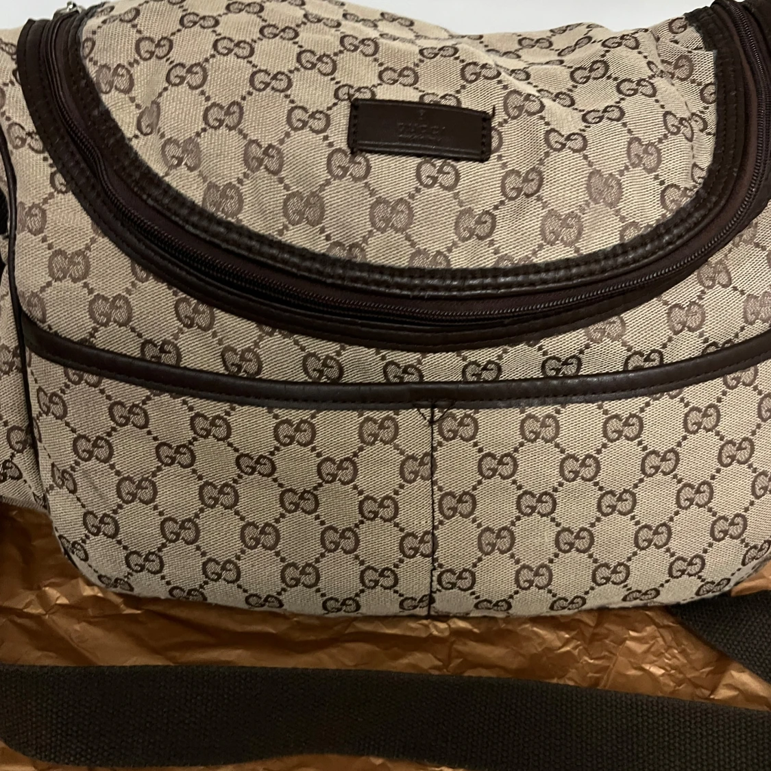 Beige axelväska G-mönster - 2