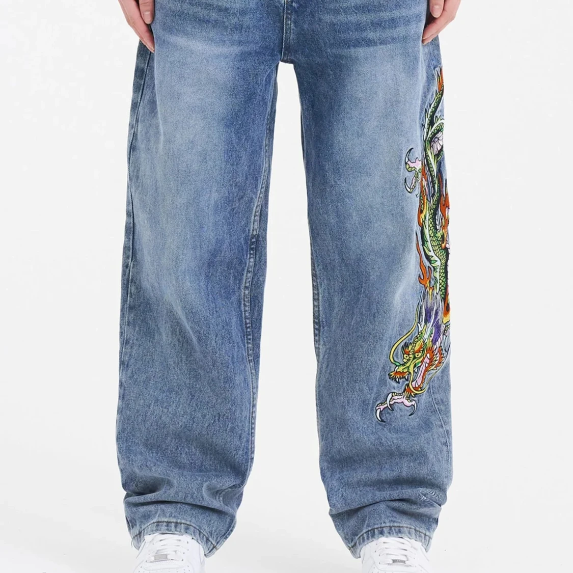 Edhardy jeans med drakbroderi