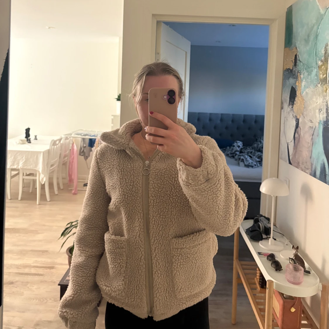 Beige teddyjacka - 4