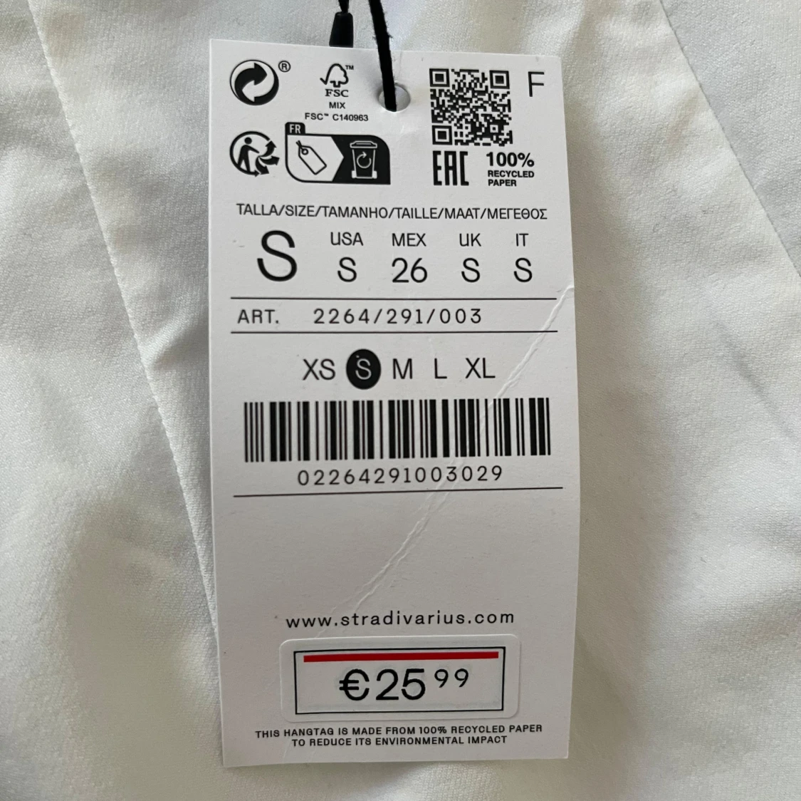 Vit kort puffärmad klänning Stradivarius - 2