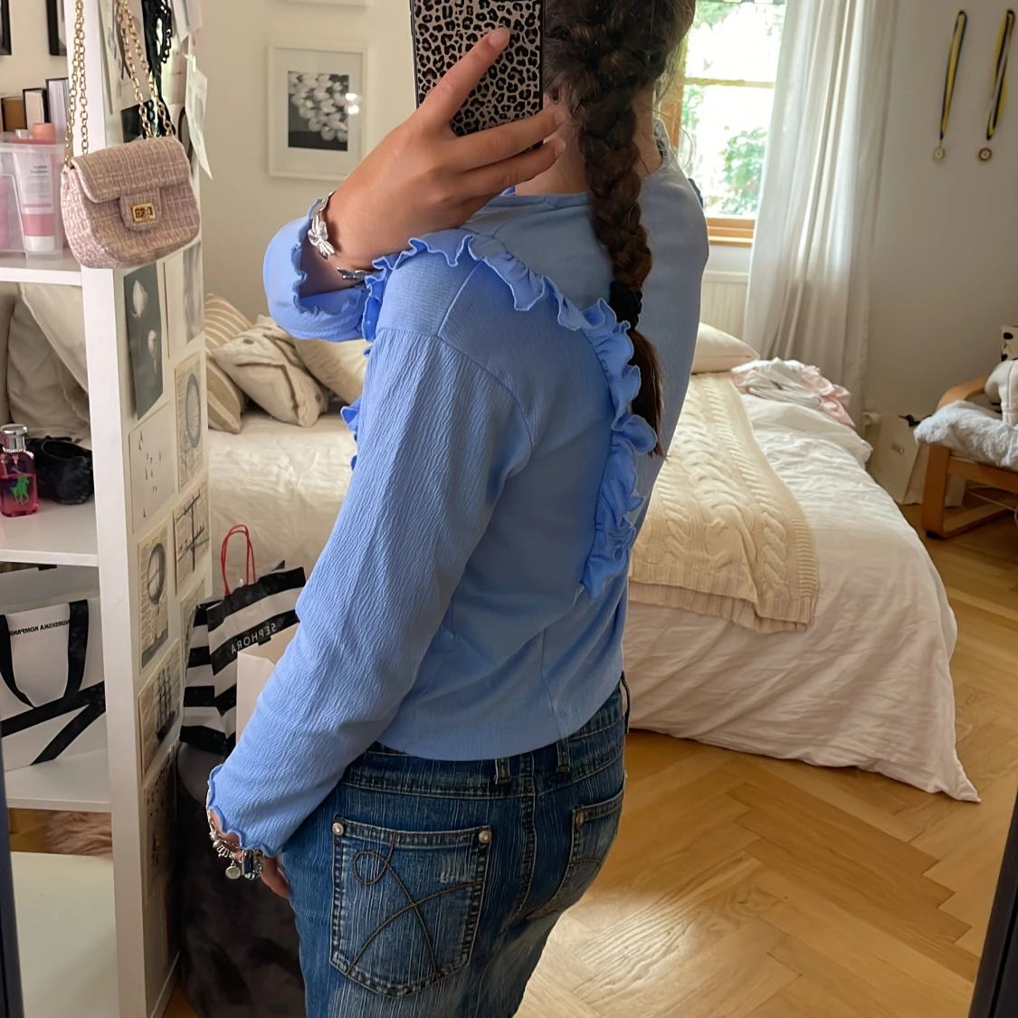 Blå volang blus från Lindex - 1