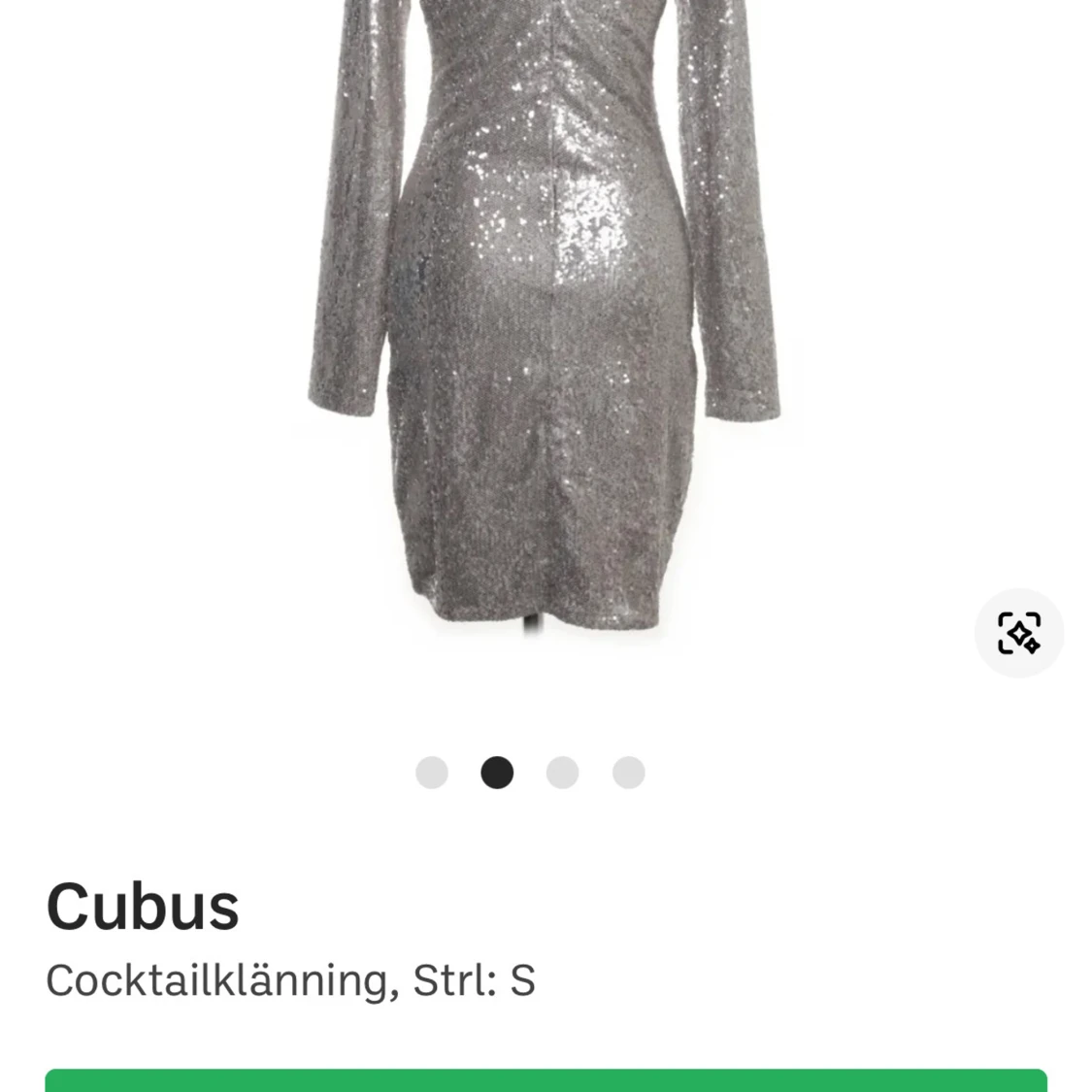 Glittrig silverklänning från Cubus