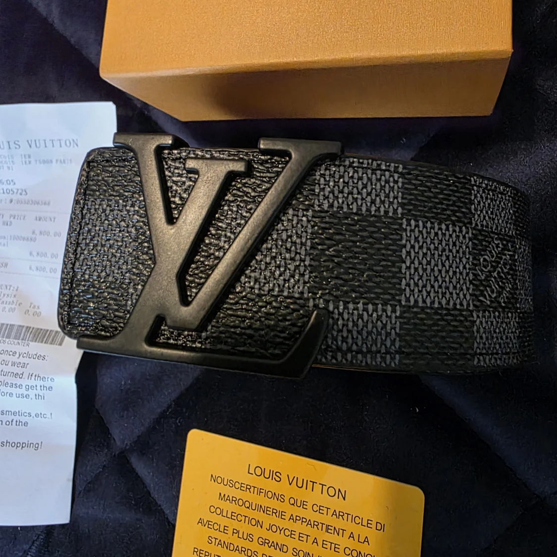 Louis Vuitton Damier skärp svart - 1