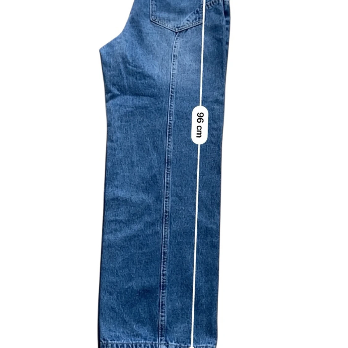 Blå wide jeans med  sömmar - 2