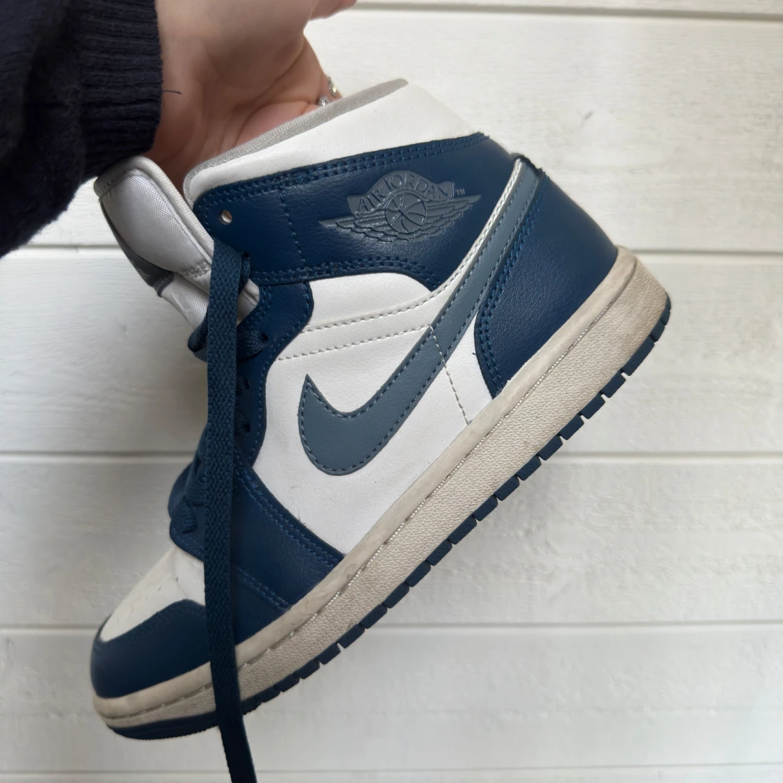 Nike Air Jordan 1 Mid blå/vit - 4