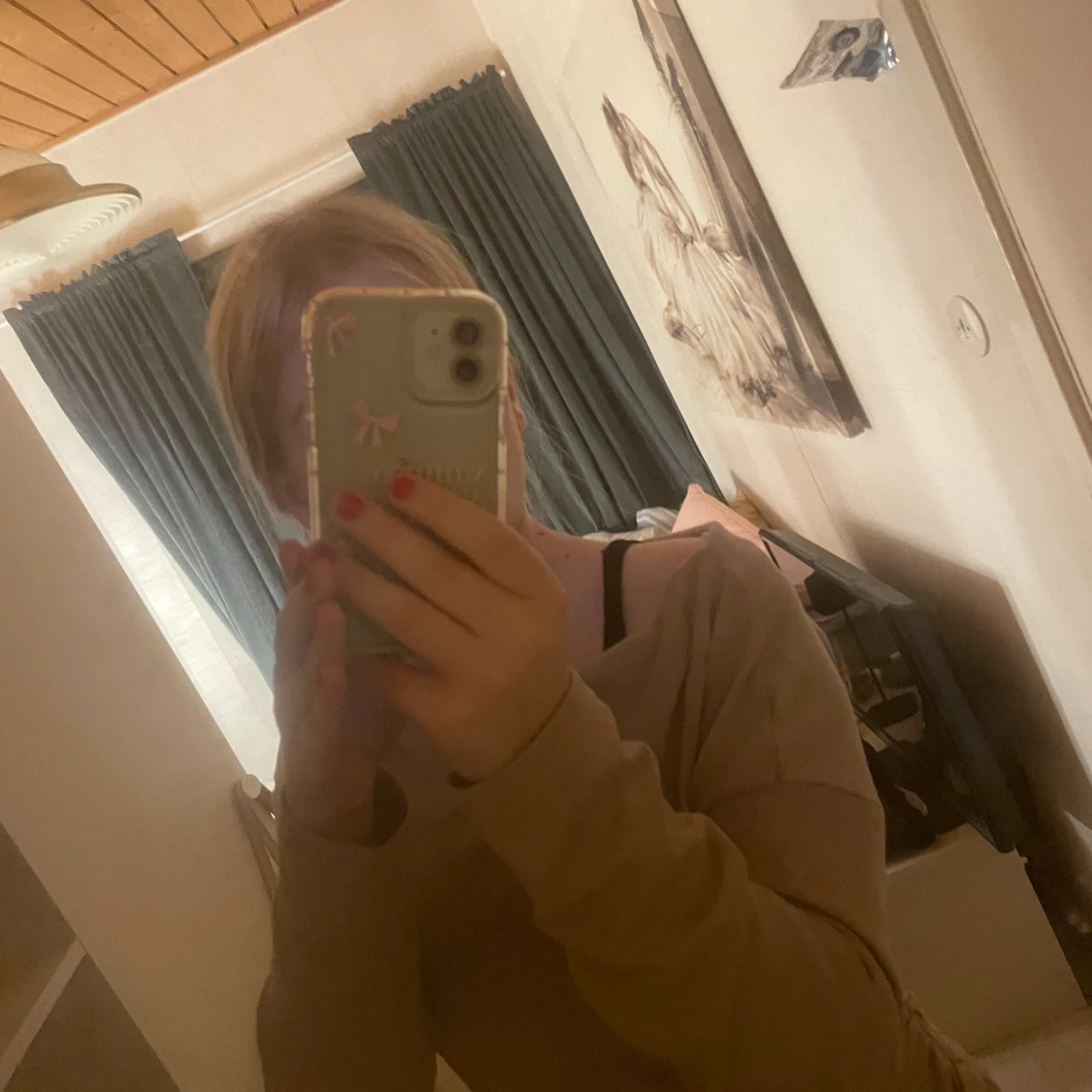 Beige långärmad tröja  - 1