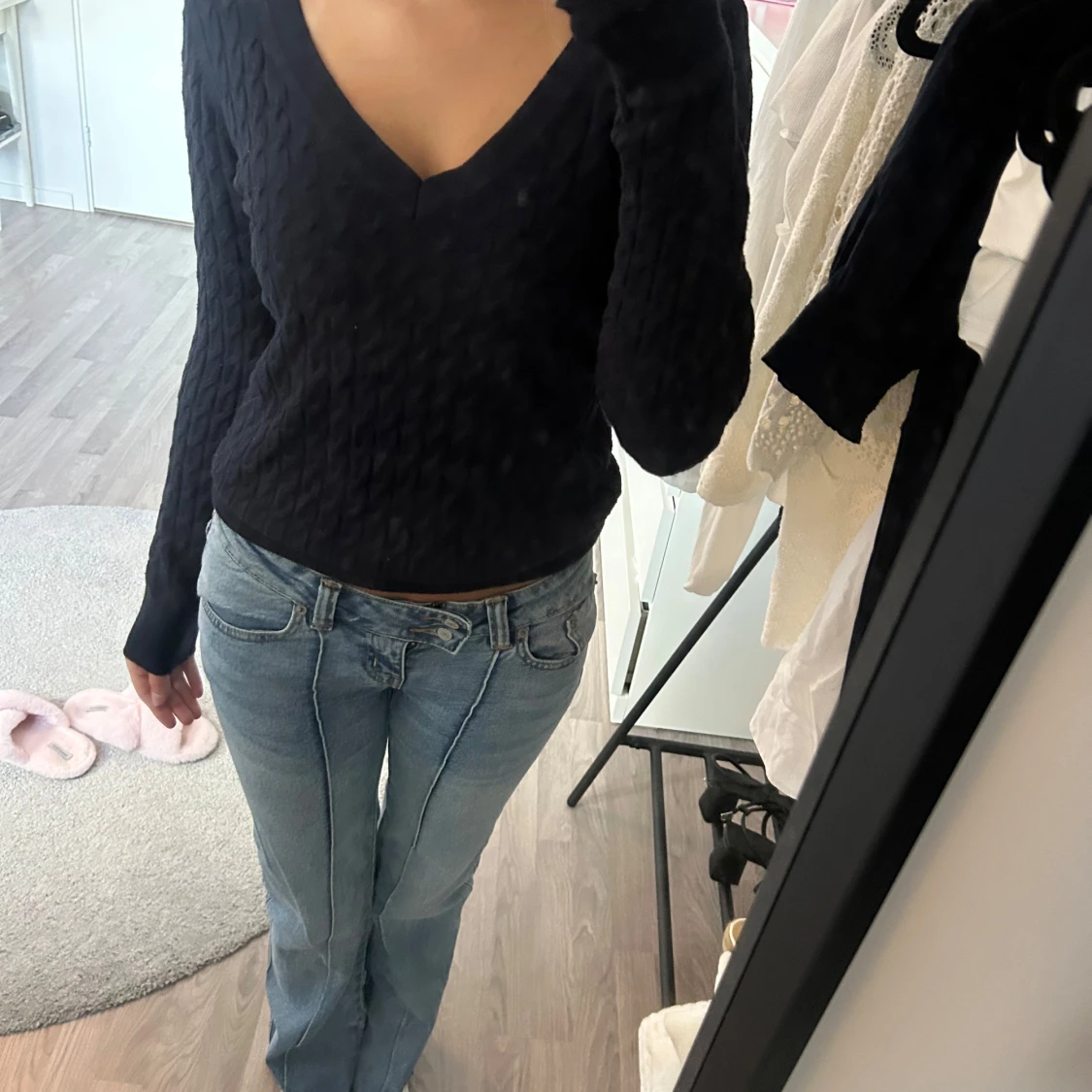 Marinblå stickad tröja från Zara