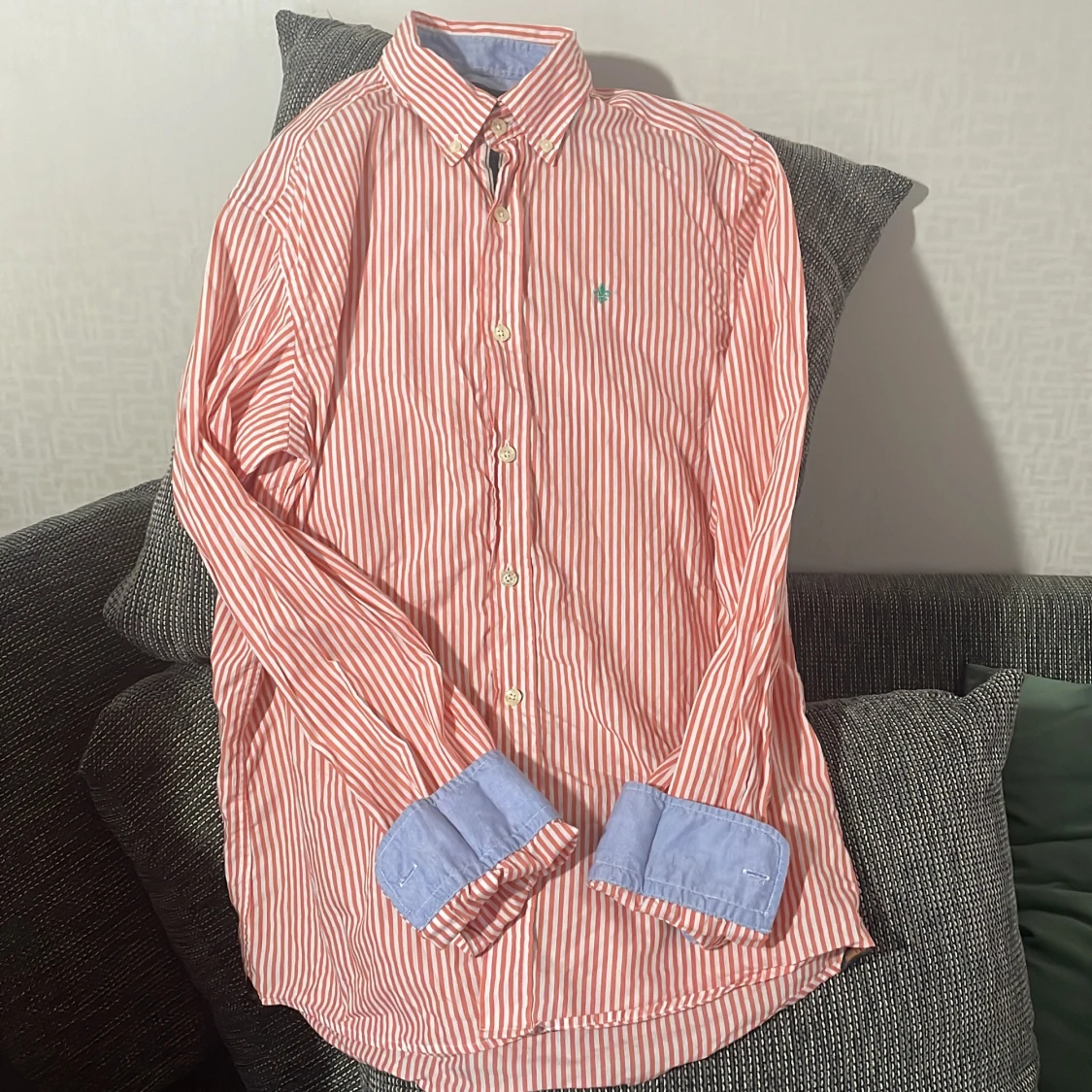 Randig skjorta från Morris, röd/vit M