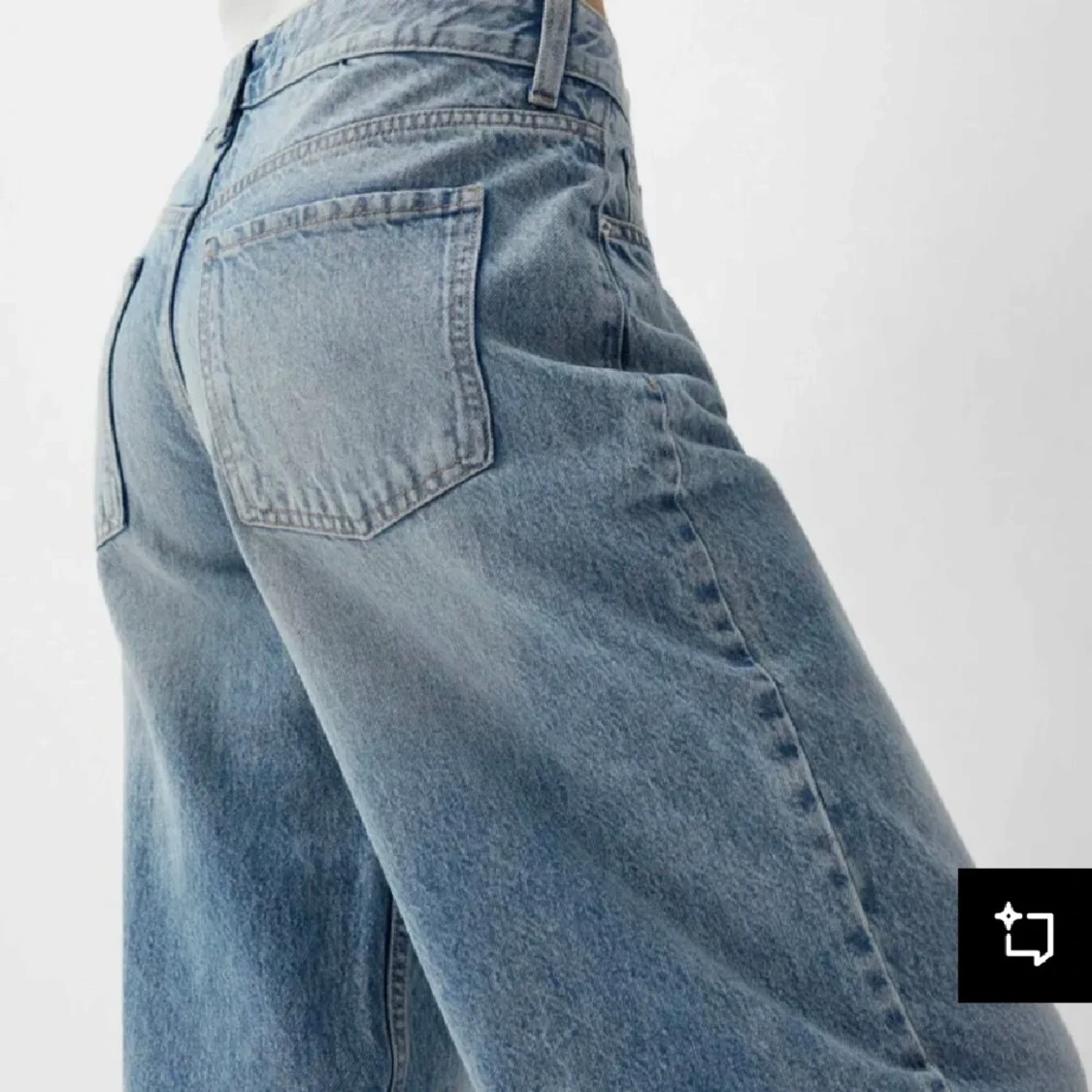 blå raka/vida  jeans  - 2