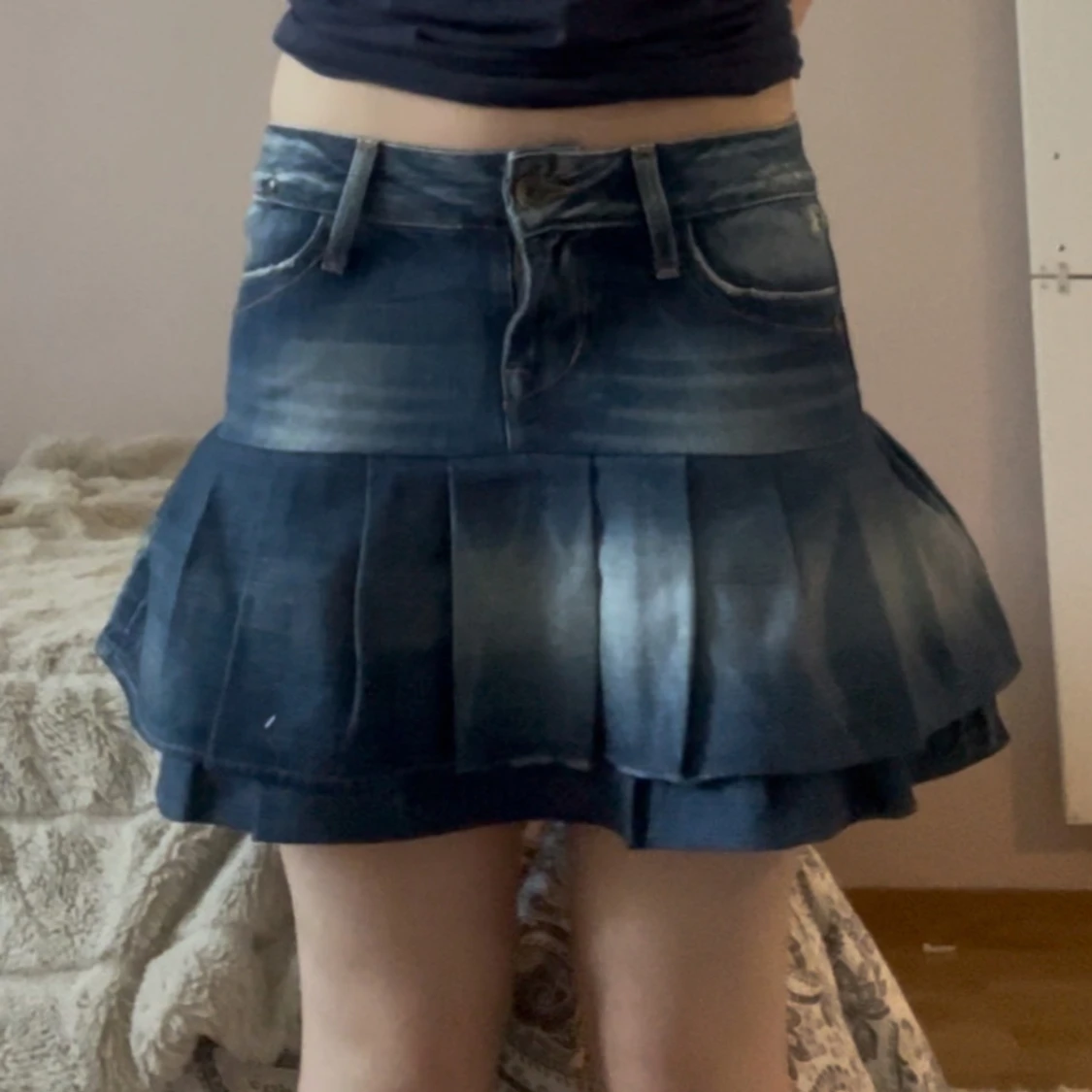 Mörkblå jeanskjol - 2