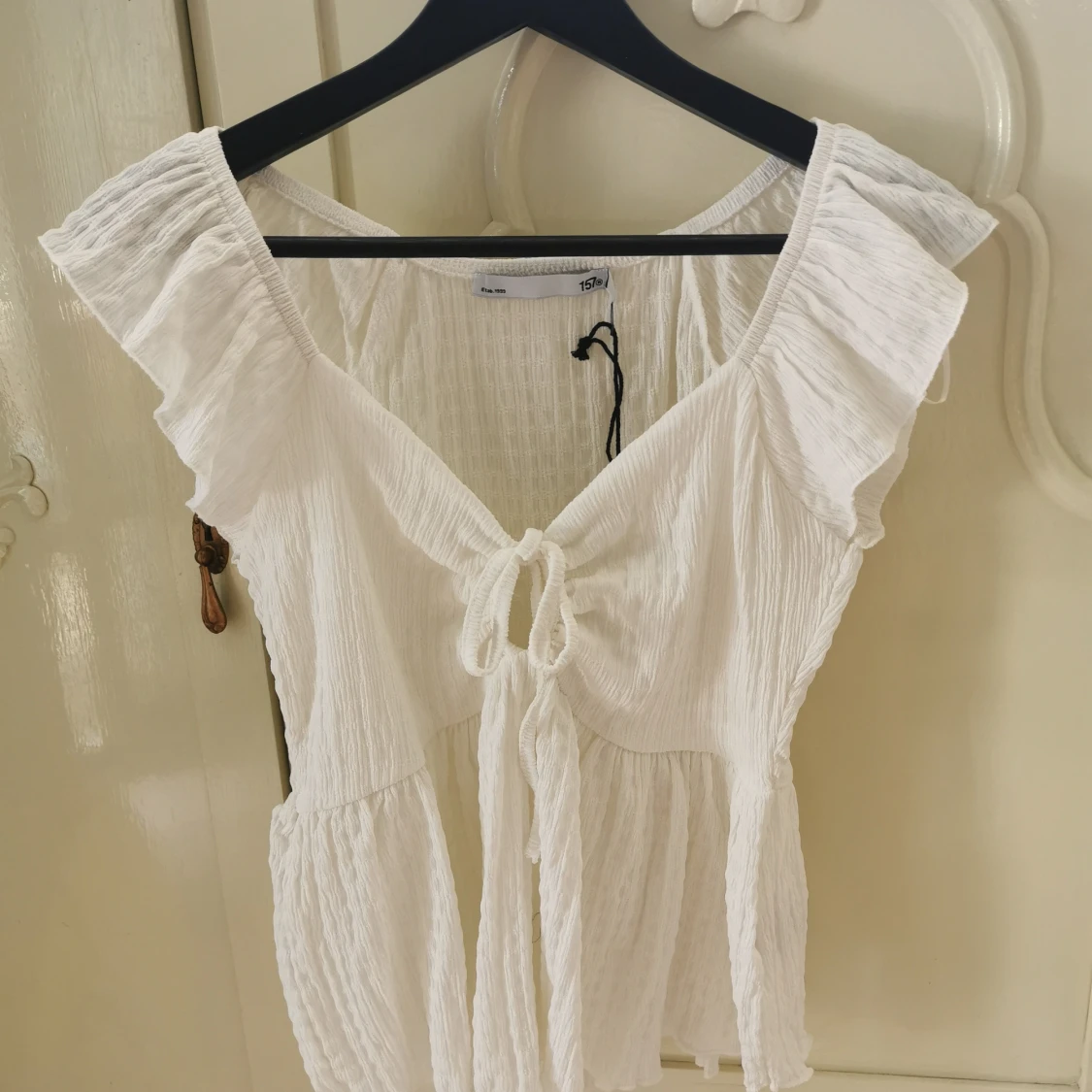 Vit topp oanvänd lager 157