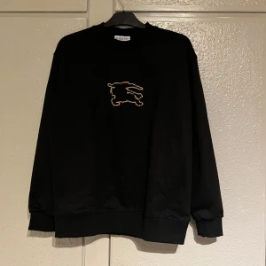 Svart sweatshirt med broderad detalj - Säljer en svart sweatshirt med en unik broderad detalj på framsidan. Tröjan har långa ärmar och en bekväm passform. Perfekt för en stilren och avslappnad look.
