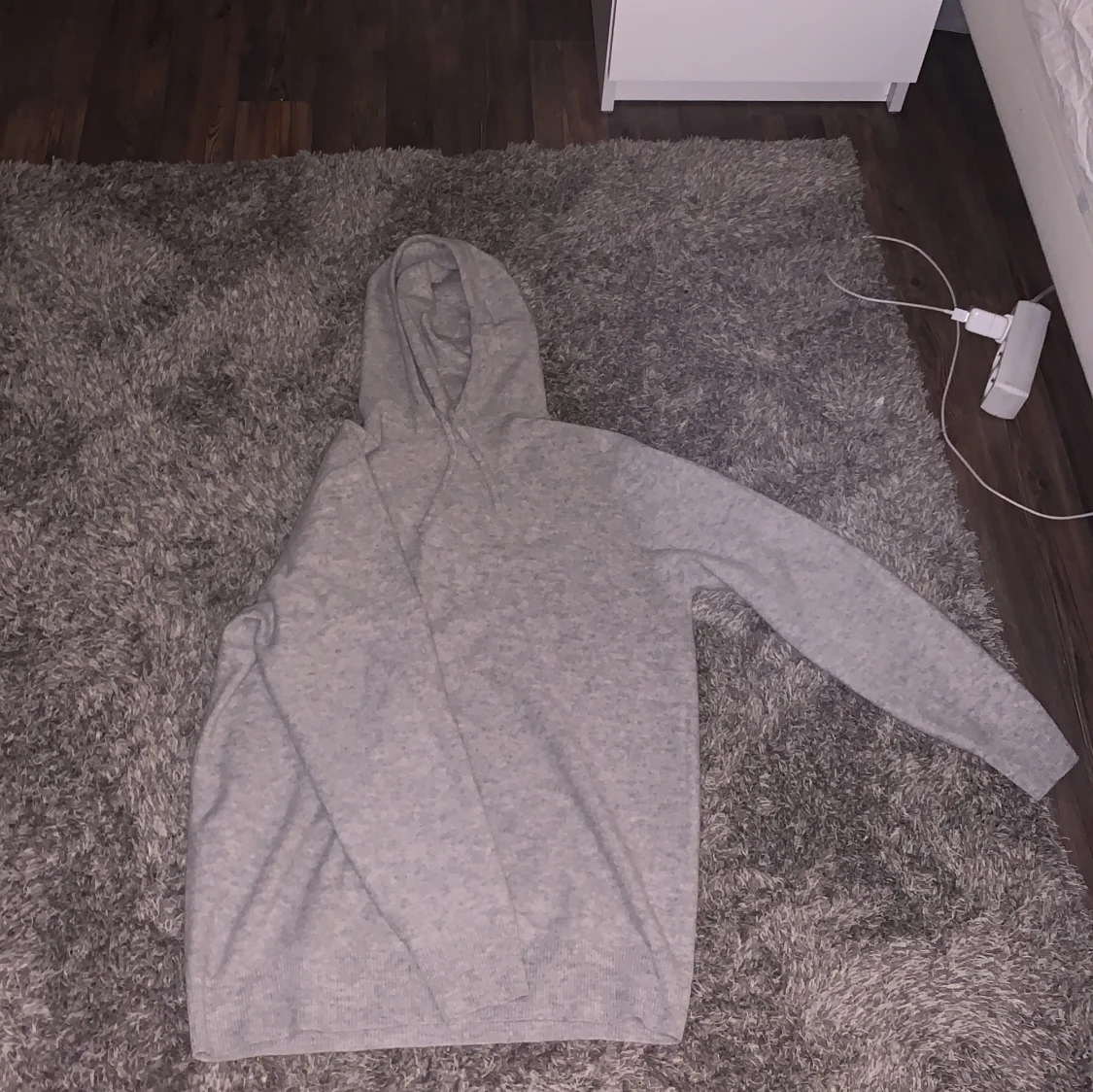 Grå merino/Cashmere hoodie