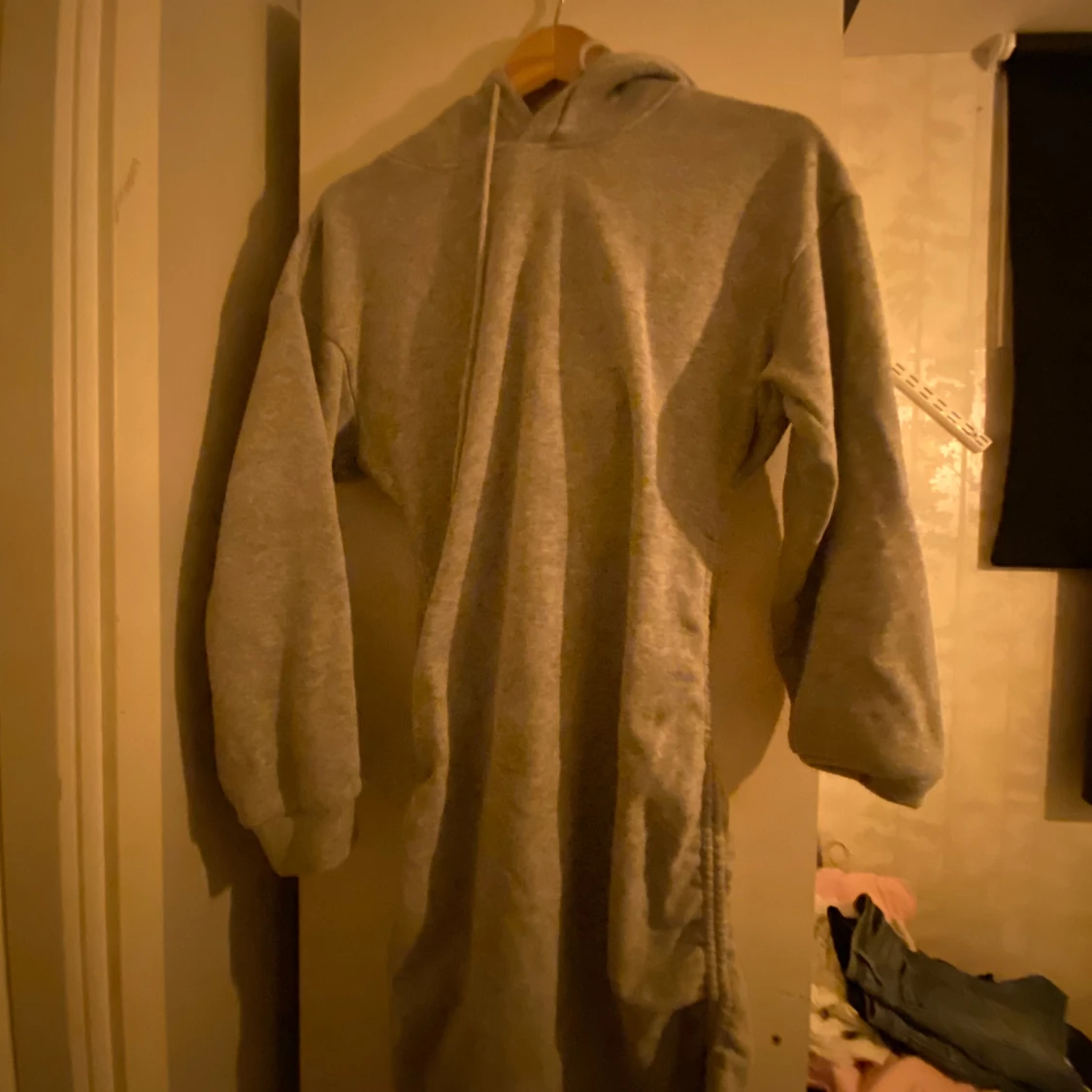 Grå lång Hoodie/klänign 