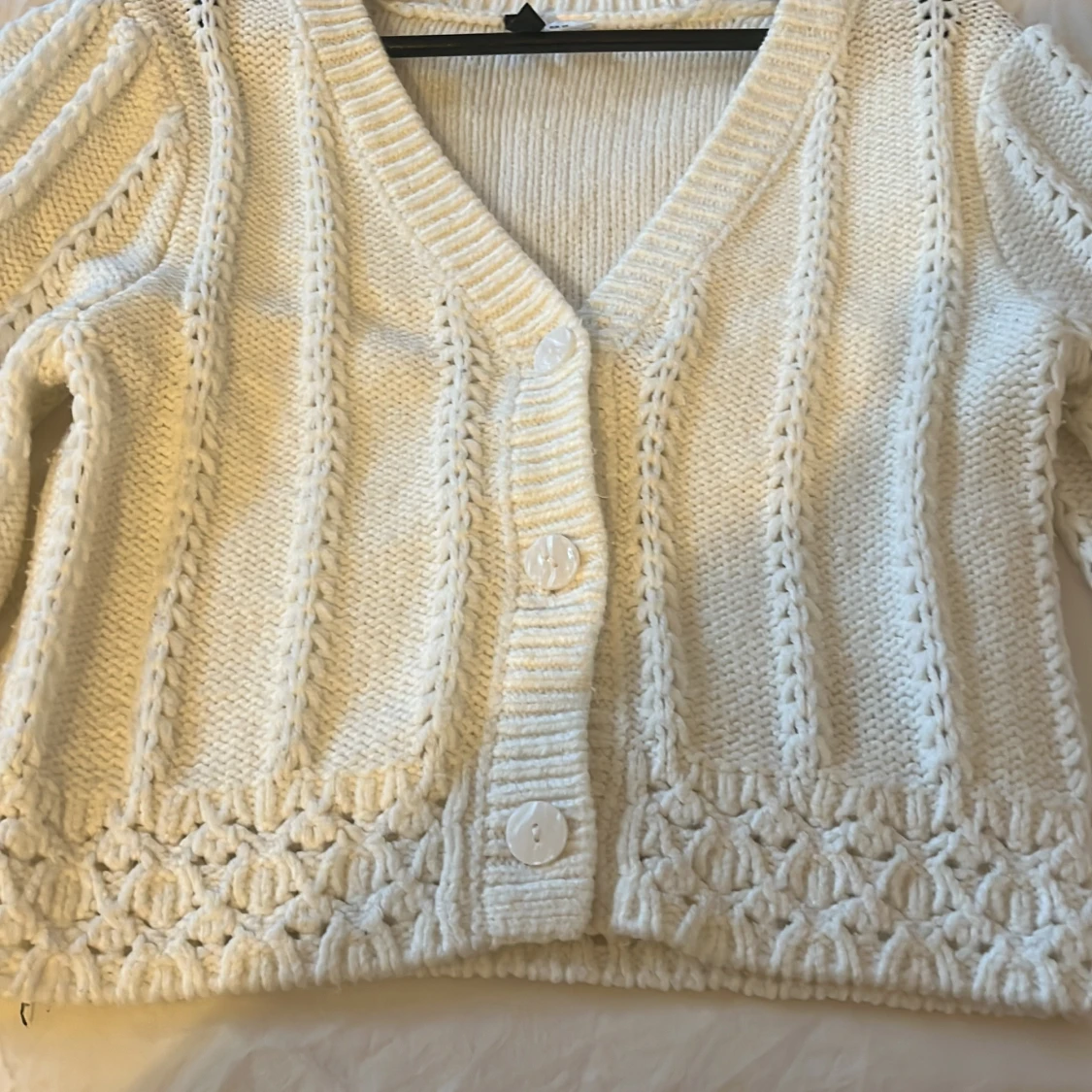 Vit stickad kofta från H&M Divided XS - 3