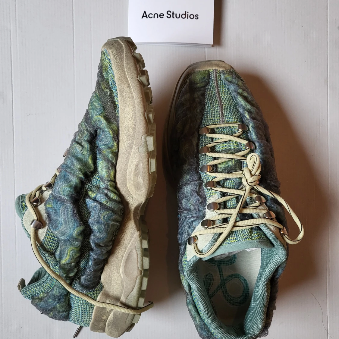 Acne Studios Bubba M sneakers i blågrönt - 2