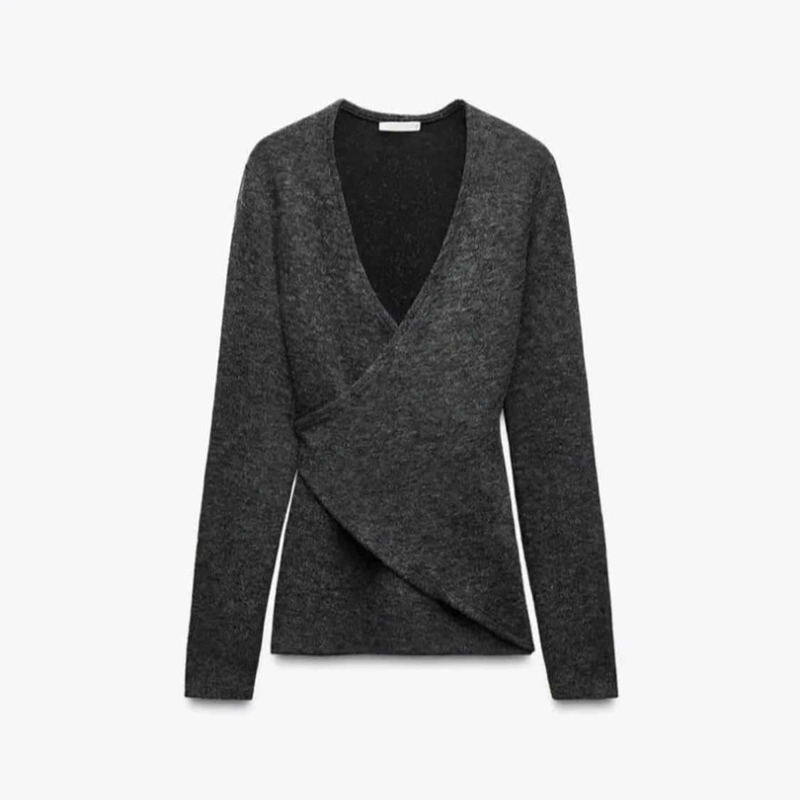 Zara Mörkgrå omlottkofta med v-ringning