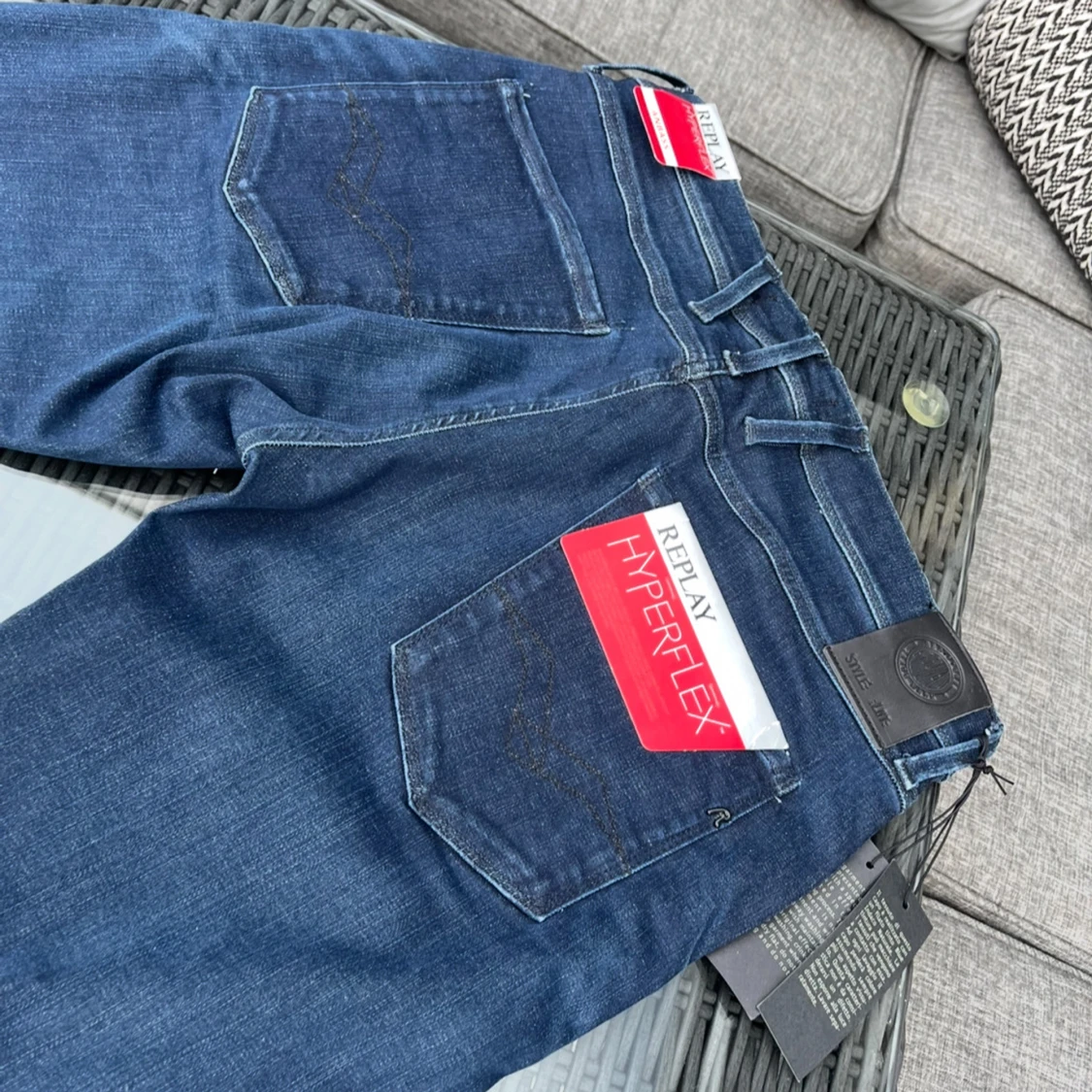 Replay Hyperflex jeans i mörkblå denim - 1