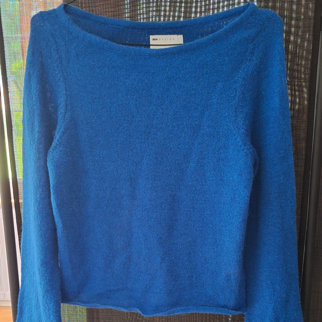 Blå stickad tröja från asos