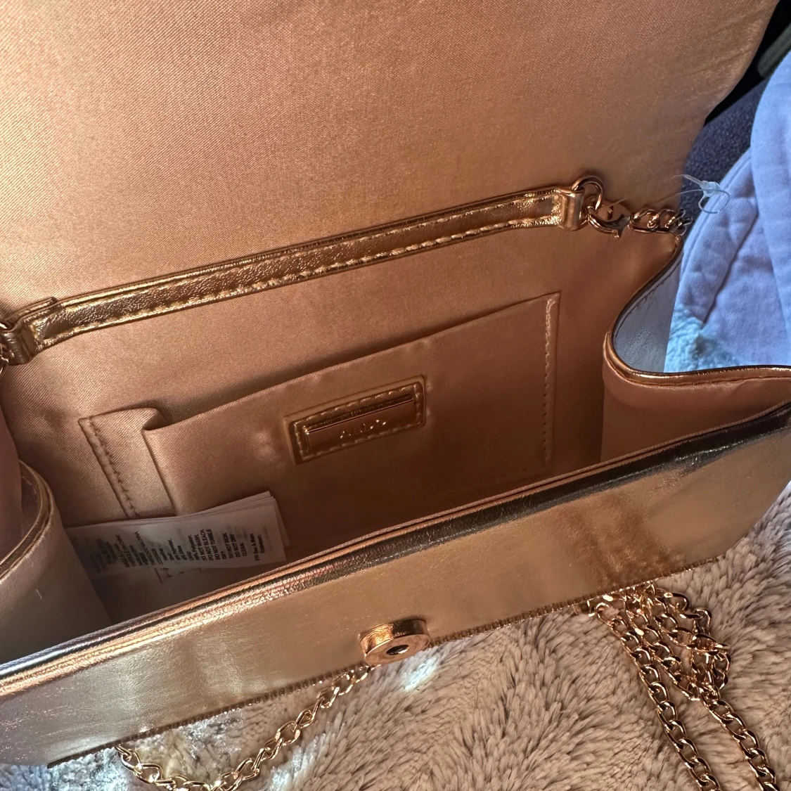 Guld glittrig handväska - 1