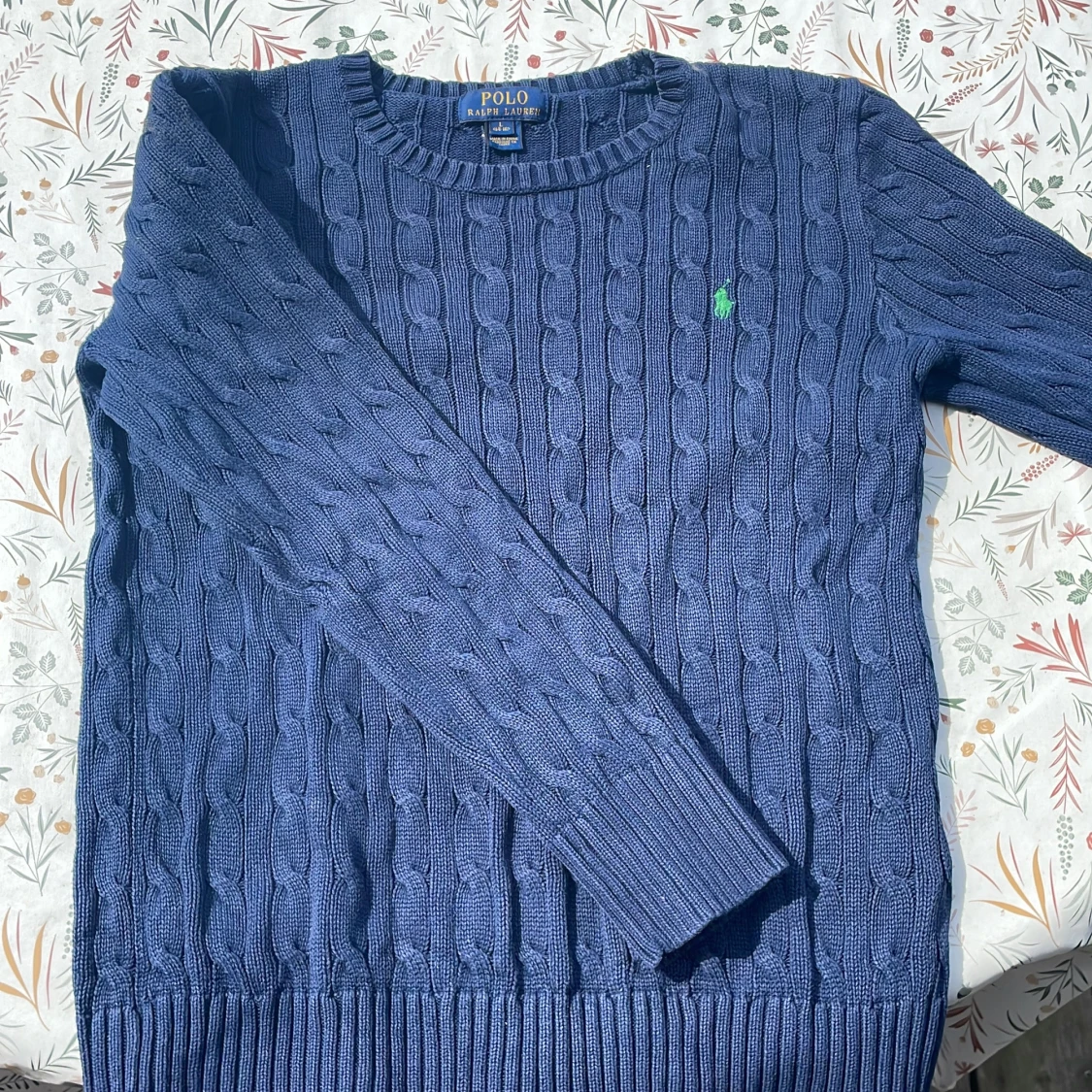 Blå kabelstickad tröja från Polo Ralph Lauren - 2